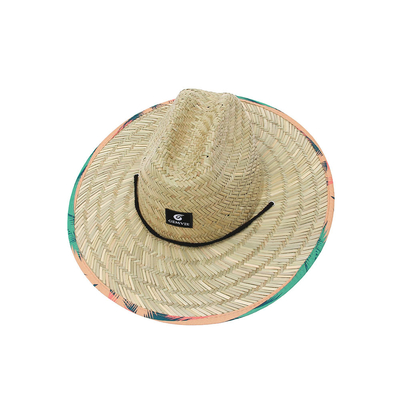 OEM de Mat Grass Material de pêche de Logo Patch Straw Hat Pour de broderie