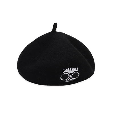 Chapeau militaire de béret de laine de couleur solide pour des femmes avec la correction de broderie