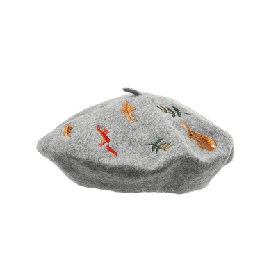 Chapeau Eco de chapeau de béret de couleur solide imprimant le matériel de laine de polyester