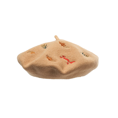 Chapeau Eco de chapeau de béret de couleur solide imprimant le matériel de laine de polyester