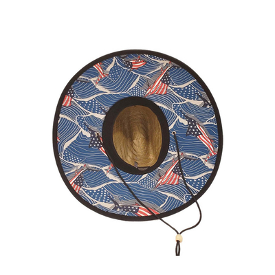 OEM de Mat Grass Material de pêche de Logo Patch Straw Hat Pour de broderie